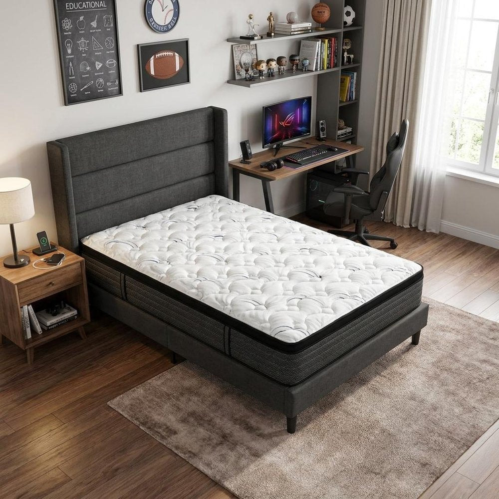 12" Twin Foam Plush Euro Top Hybrid Mattress