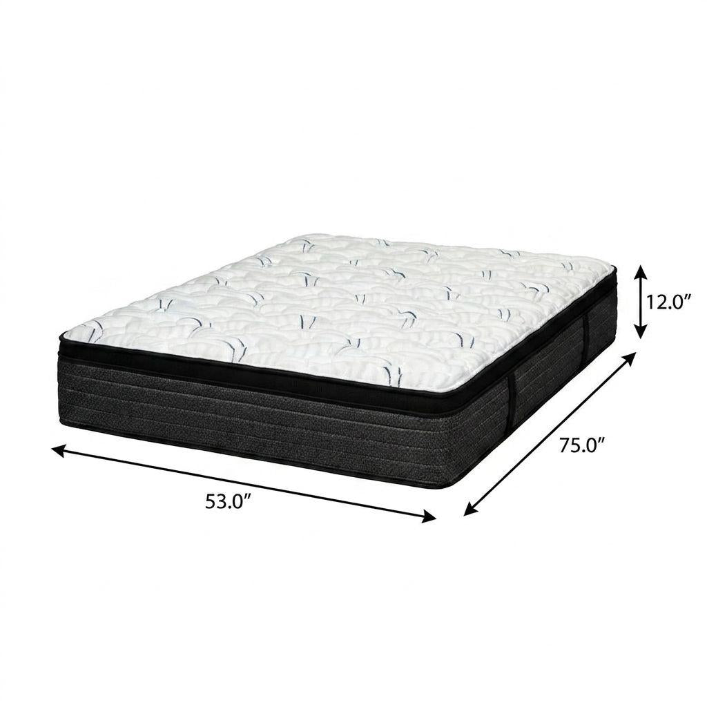 12" Full Double Foam Plush Euro Top Hybrid Mattress