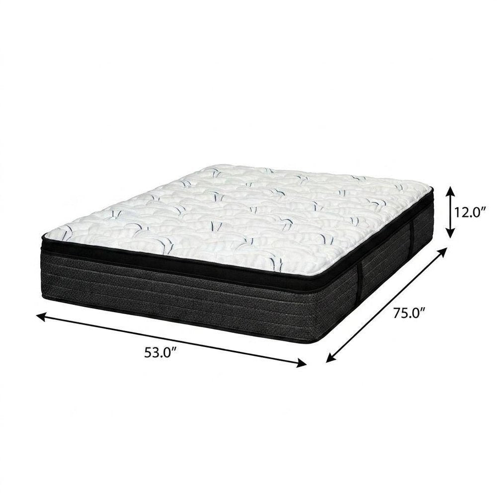 12" Twin Foam Plush Euro Top Hybrid Mattress