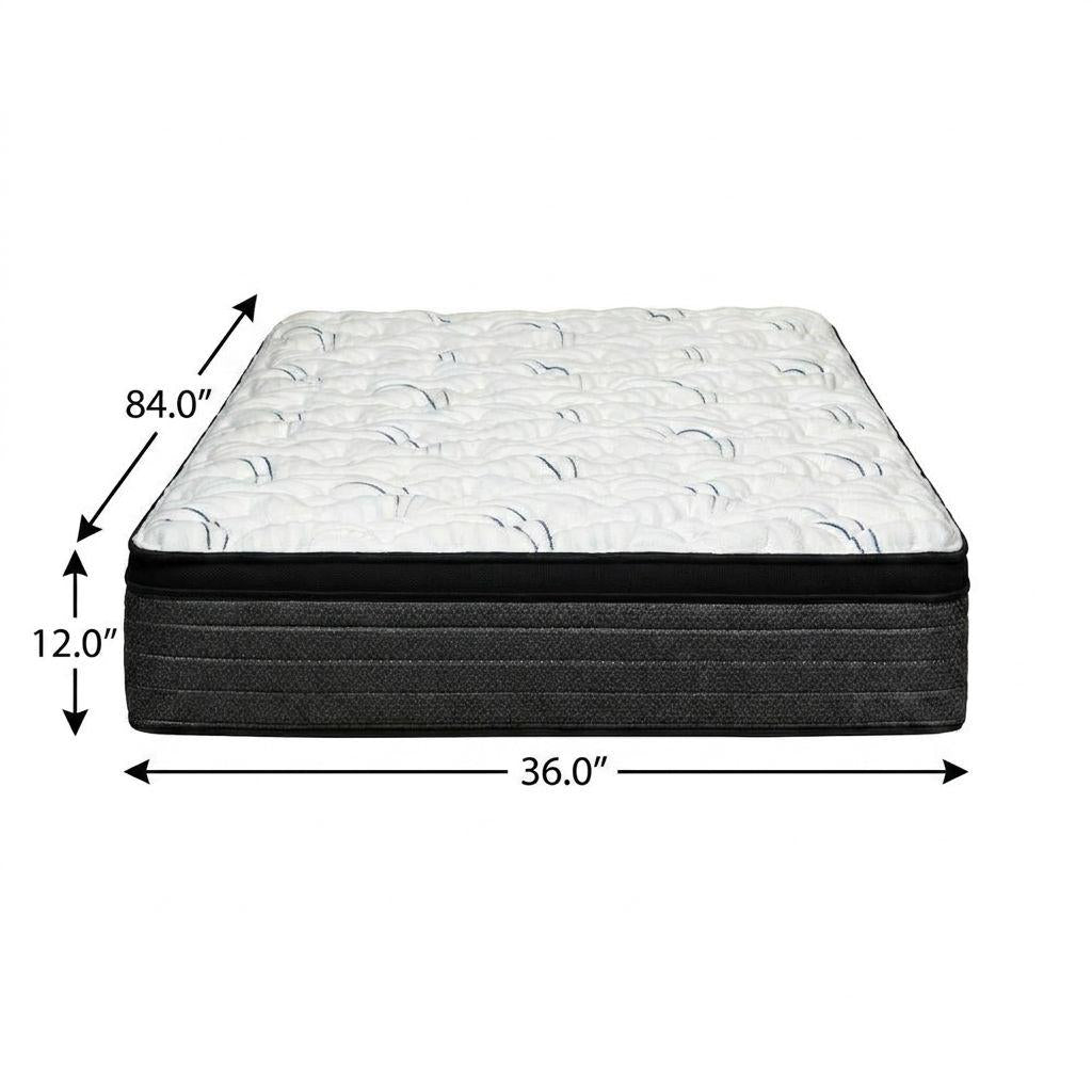 12" Split California King Foam Plush Euro Top Hybrid Mattress