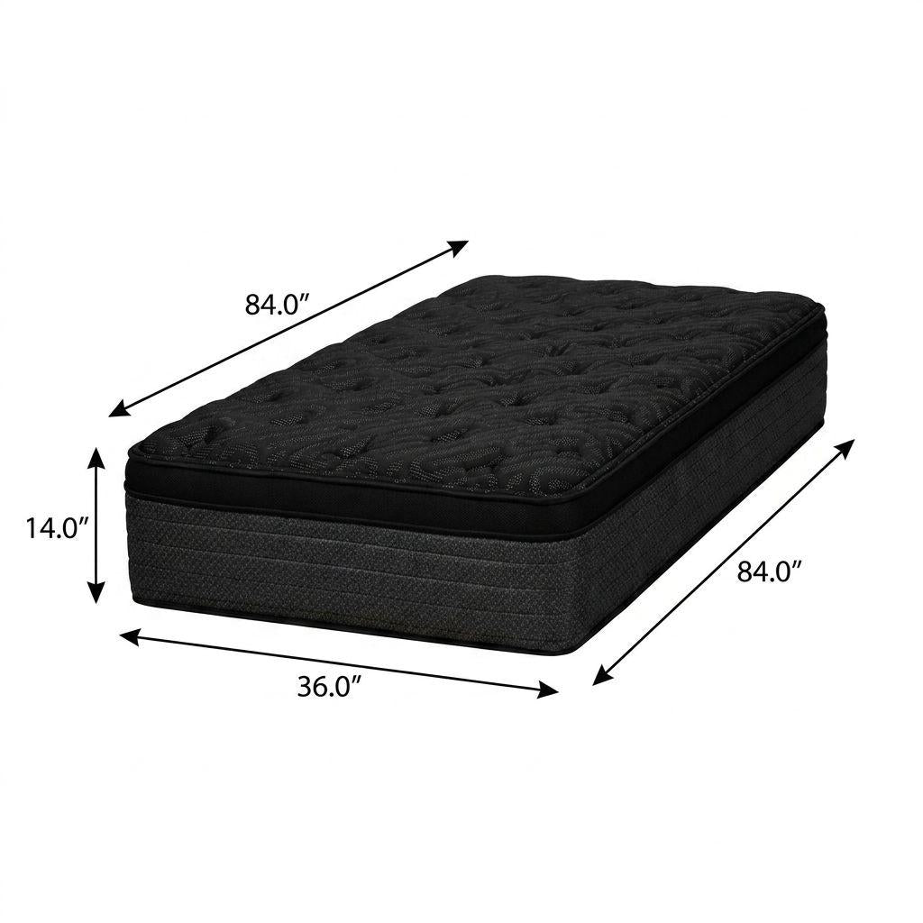 14" Copper Infused Split California King Gel Memory Foam Plush Euro Top Hybrid Mattress