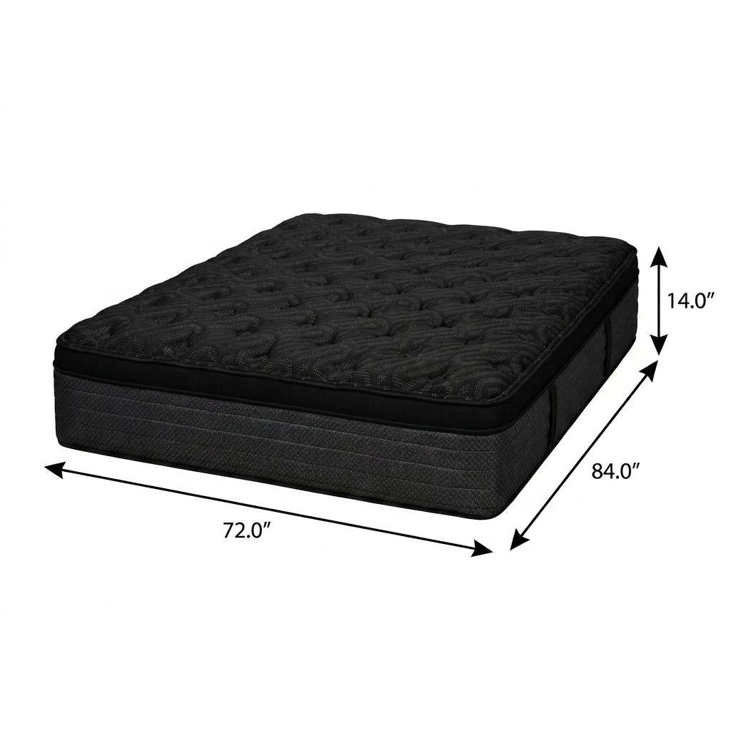 14" Copper Infused California King Gel Memory Foam Plush Euro Top Hybrid Mattress