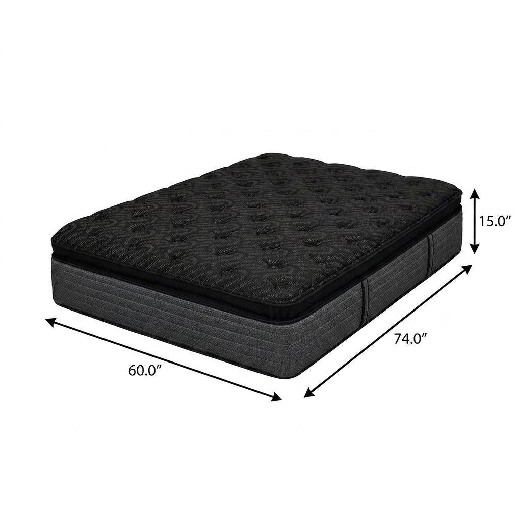 15" Copper Infused Short Queen 60 x 74 Gel Memory Foam Ultra plush Hybrid Mattress