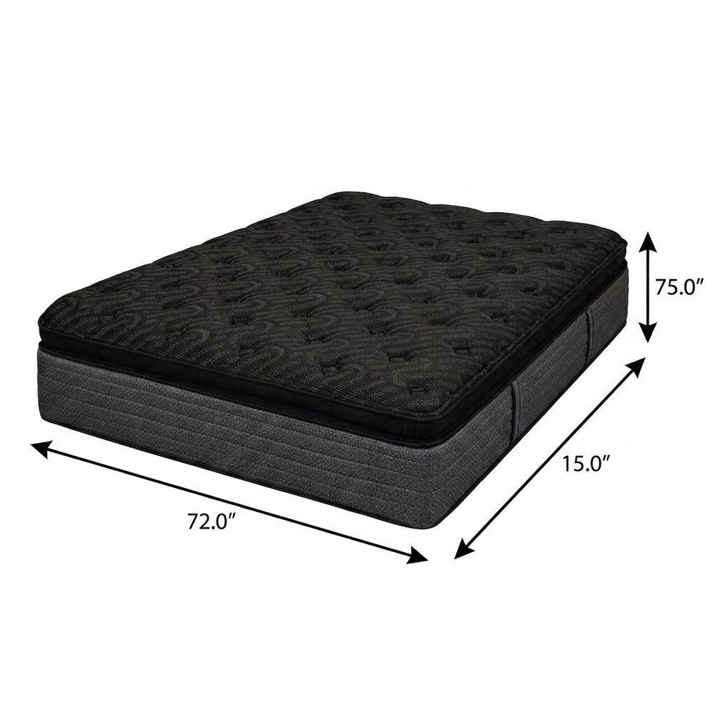 15" Copper Infused Short King 72 x 75 Gel Memory Foam Ultra plush Hybrid Mattress