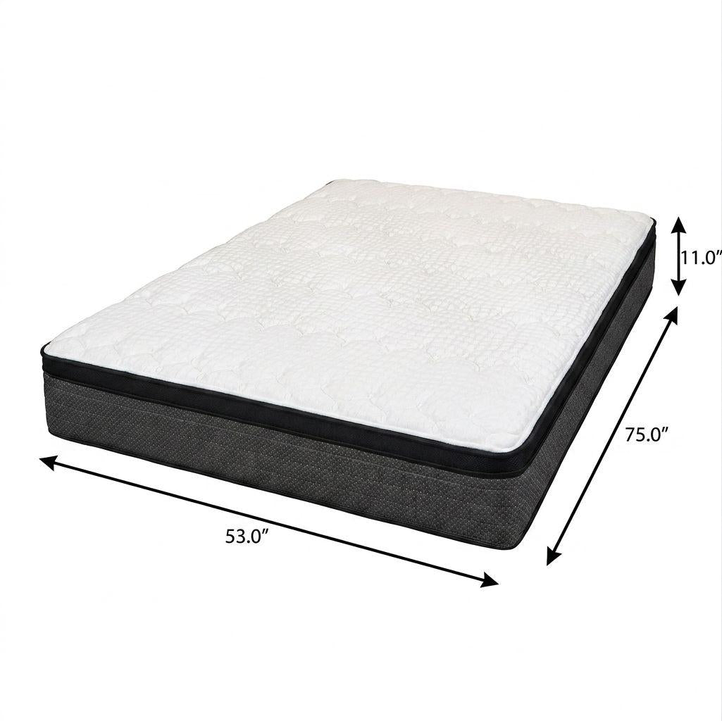 11" Full Double Foam Plush Euro Top Hybrid Mattress