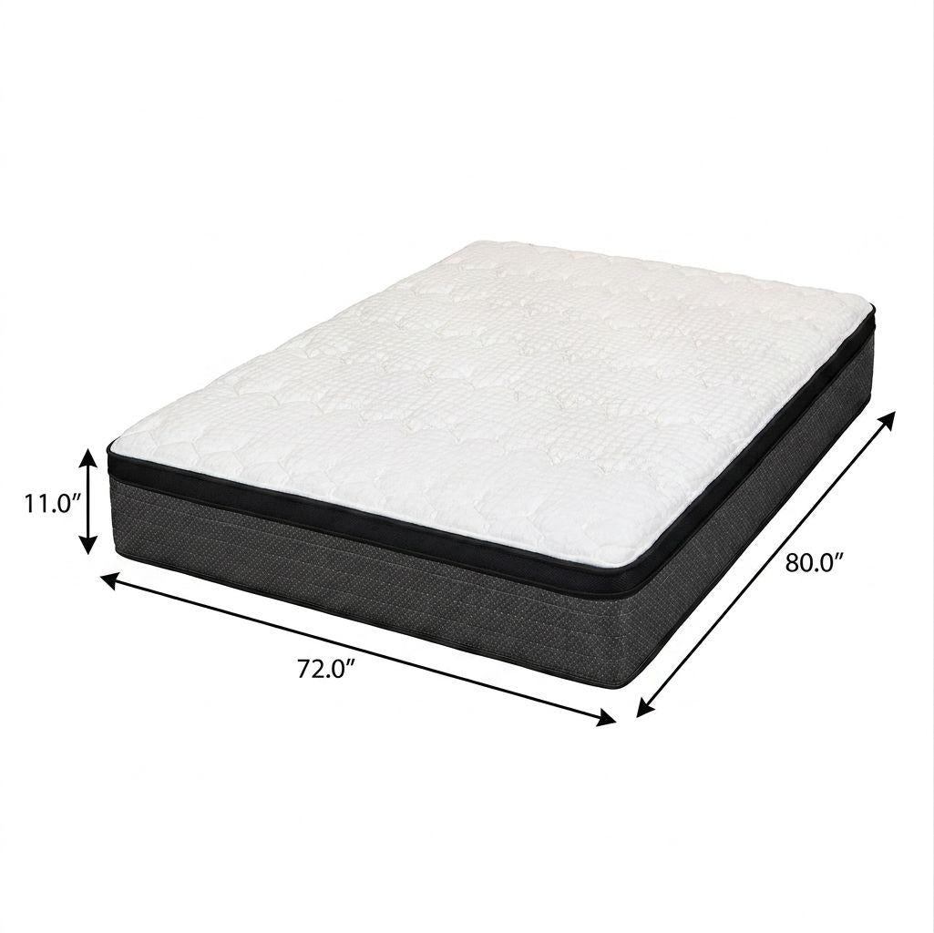 11" RV King 72 x 80 Foam Plush Euro Top Hybrid Mattress