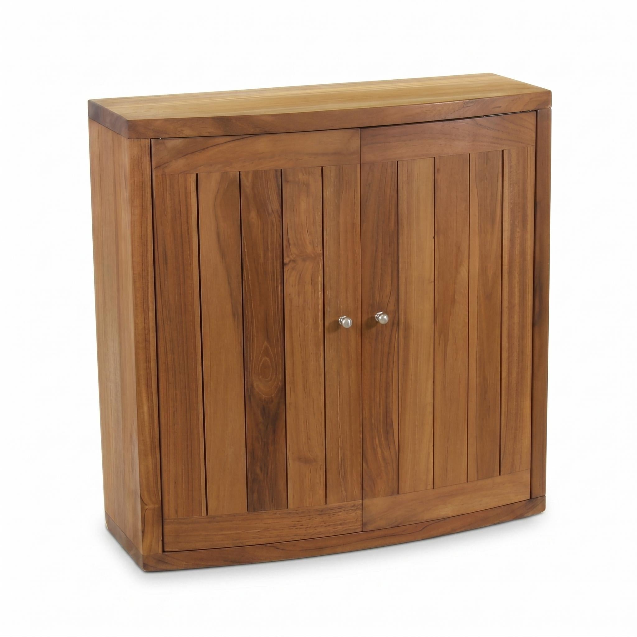 24" Brown Solid Wood Wall Mounted Double Door Bathroom Cabinet