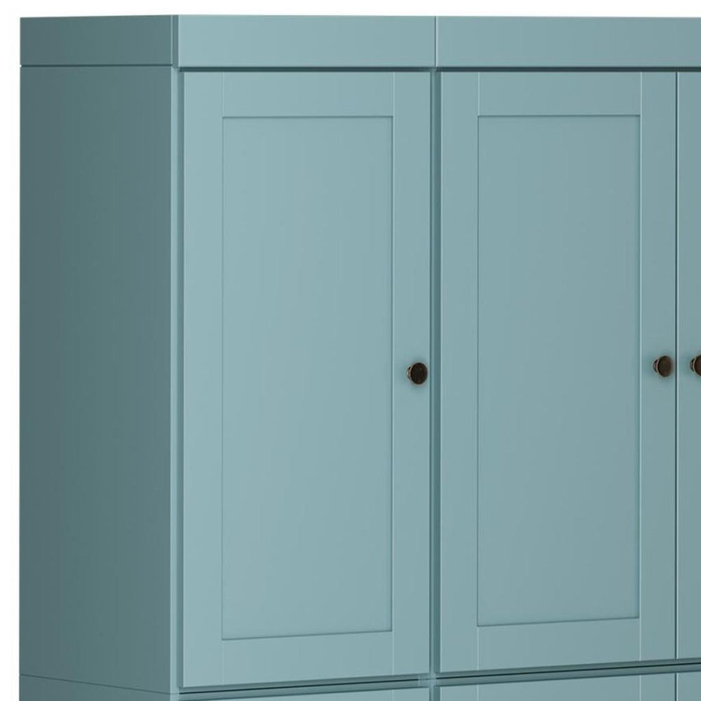 72" Aqua Solid Wood 8 Pantry Or Storage Closet