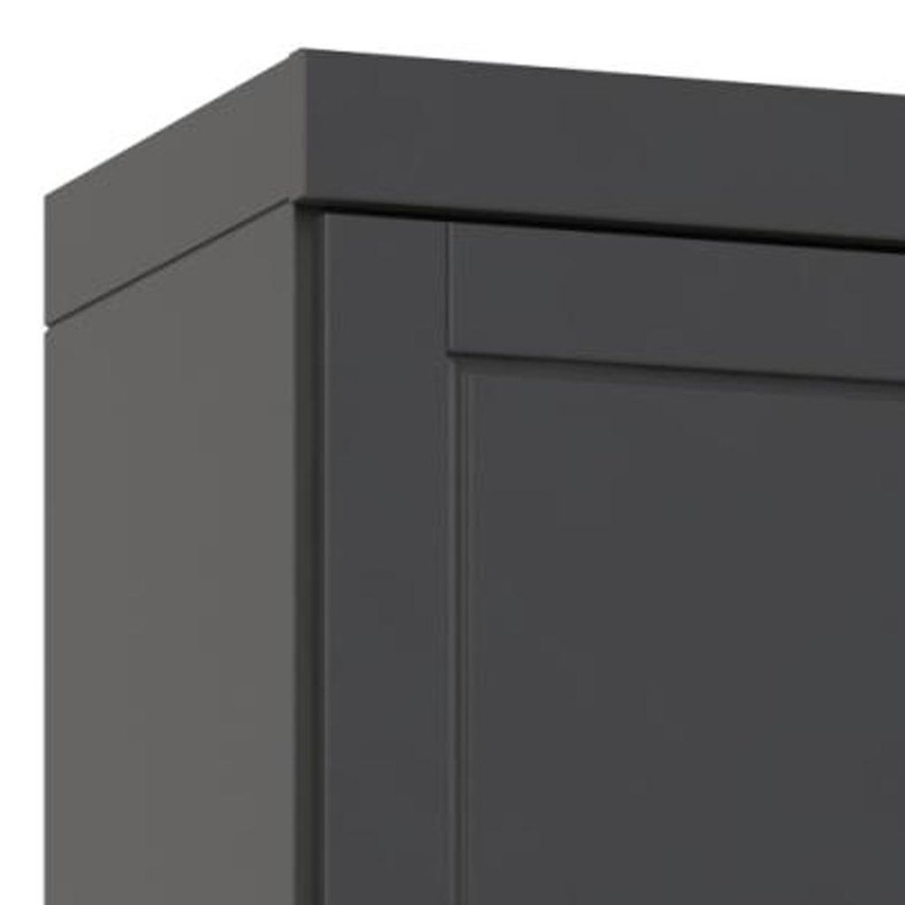 72" Gray Solid Wood Two Door Pantry Or Storage Closet