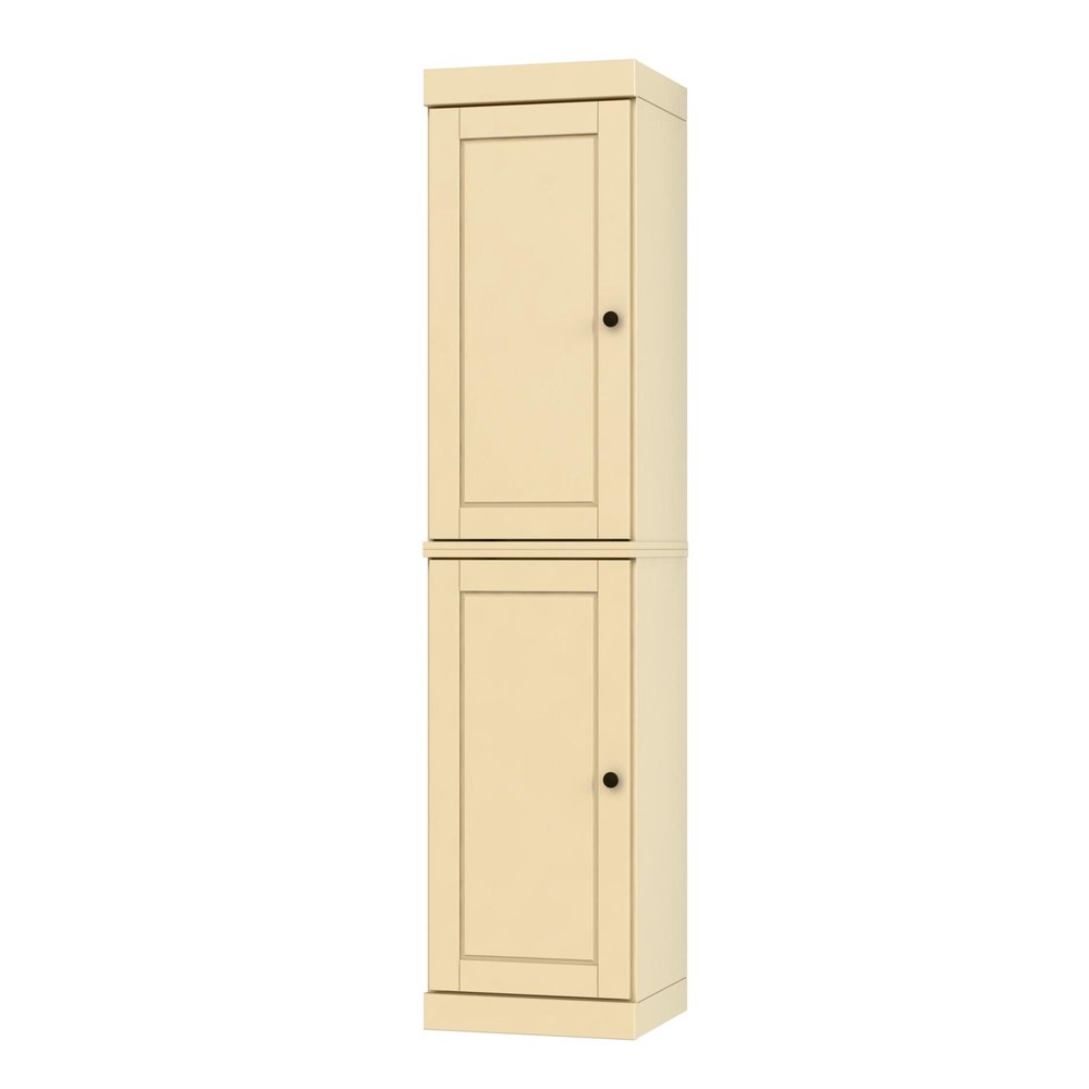 72" Yellow Solid Wood Two Door Pantry Or Storage Closet