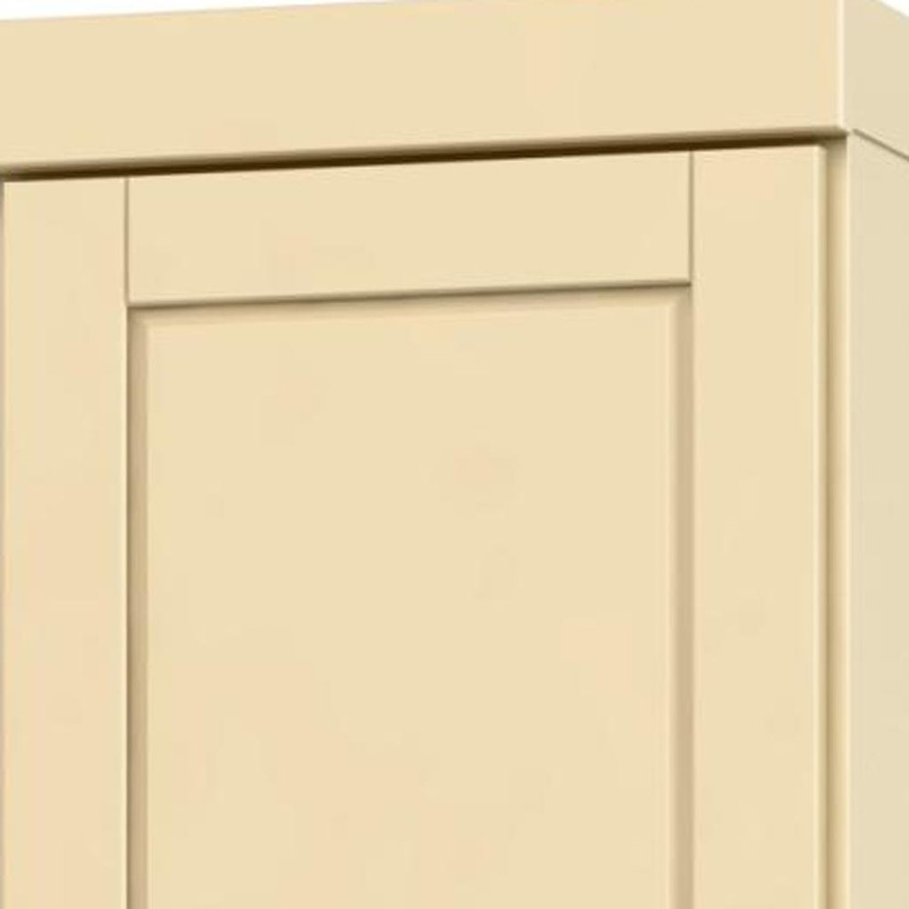 72" Yellow Solid Wood Two Door Pantry Or Storage Closet