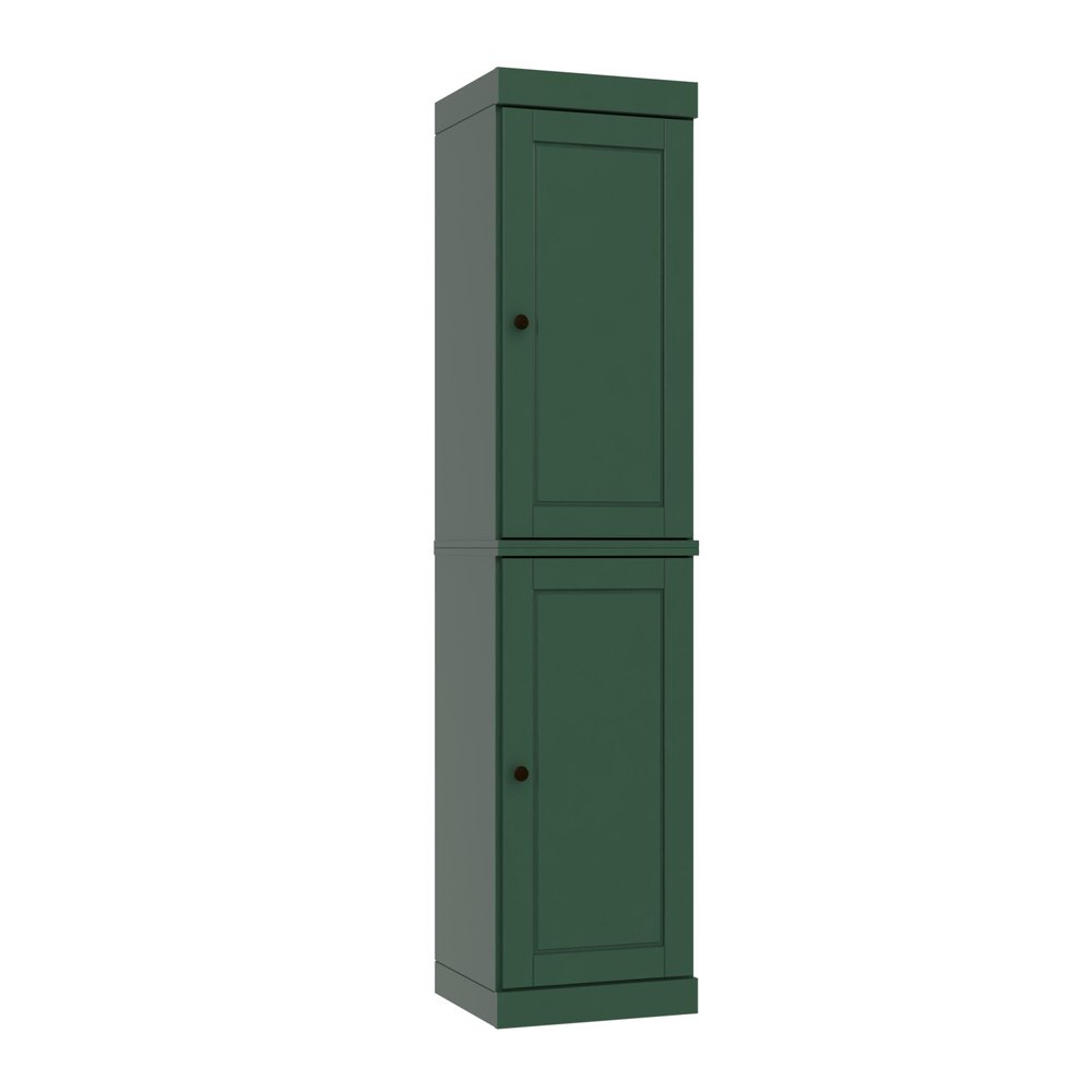 72" Green Solid Wood Two Door Pantry Or Storage Closet