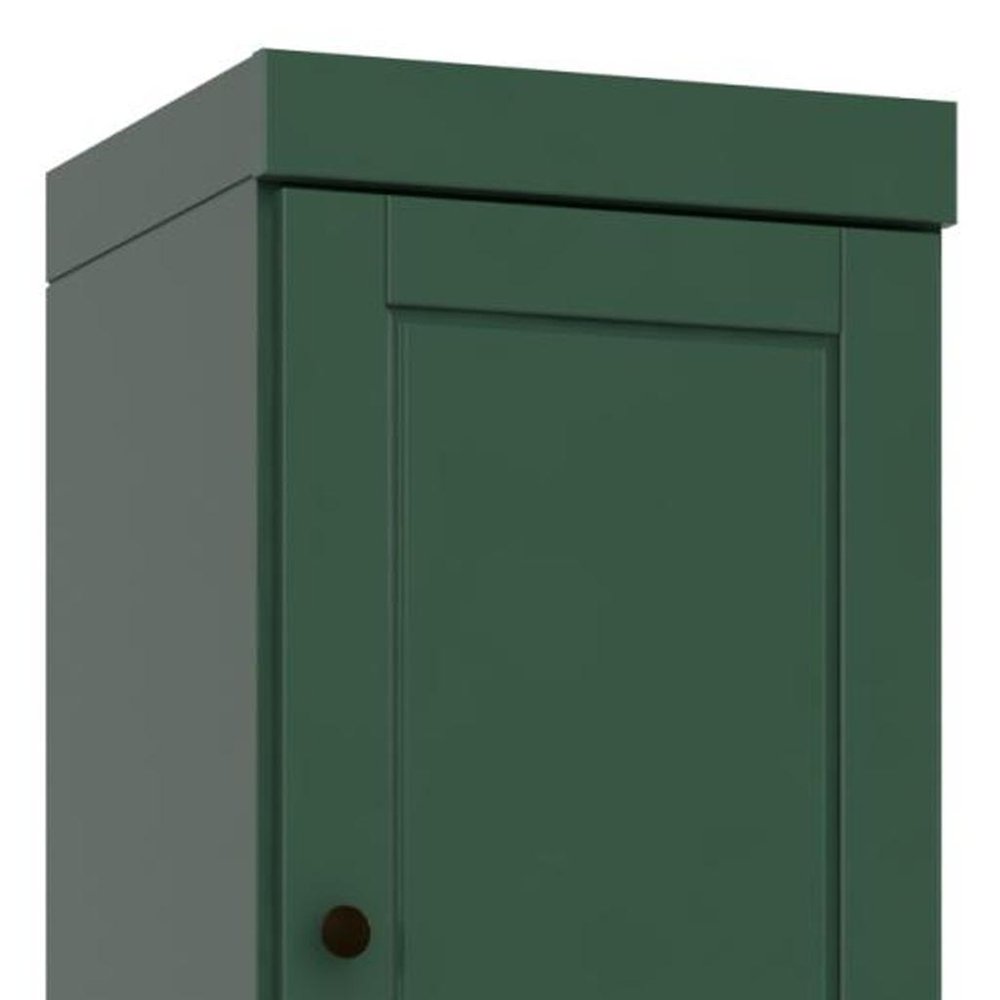 72" Green Solid Wood Two Door Pantry Or Storage Closet