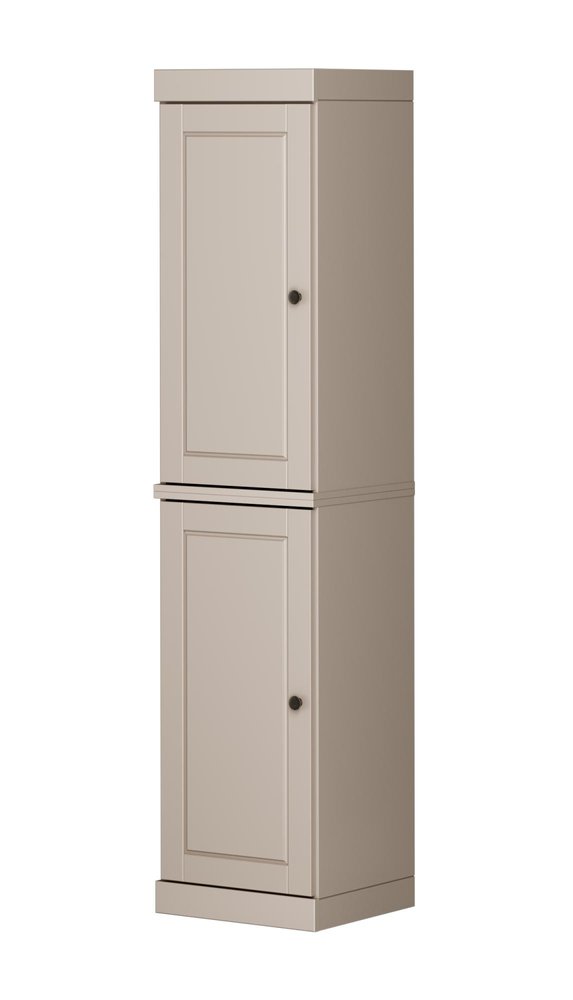 72" Beige Solid Wood Two Door Pantry Or Storage Closet