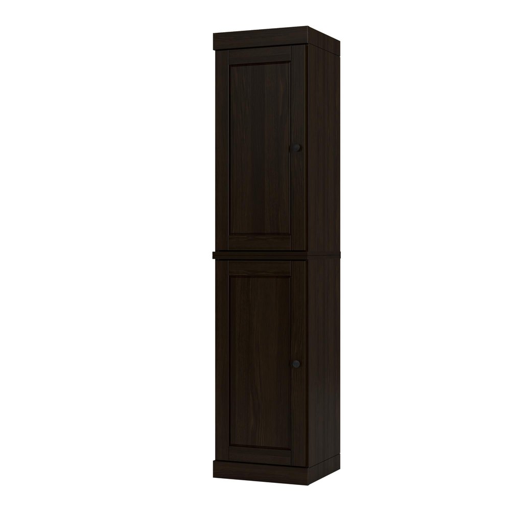 72" Espresso Solid Wood Two Door Pantry Or Storage Closet