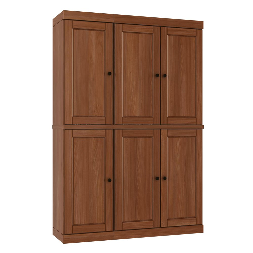 72" Coffee Solid Wood 8 Pantry Or Storage Closet