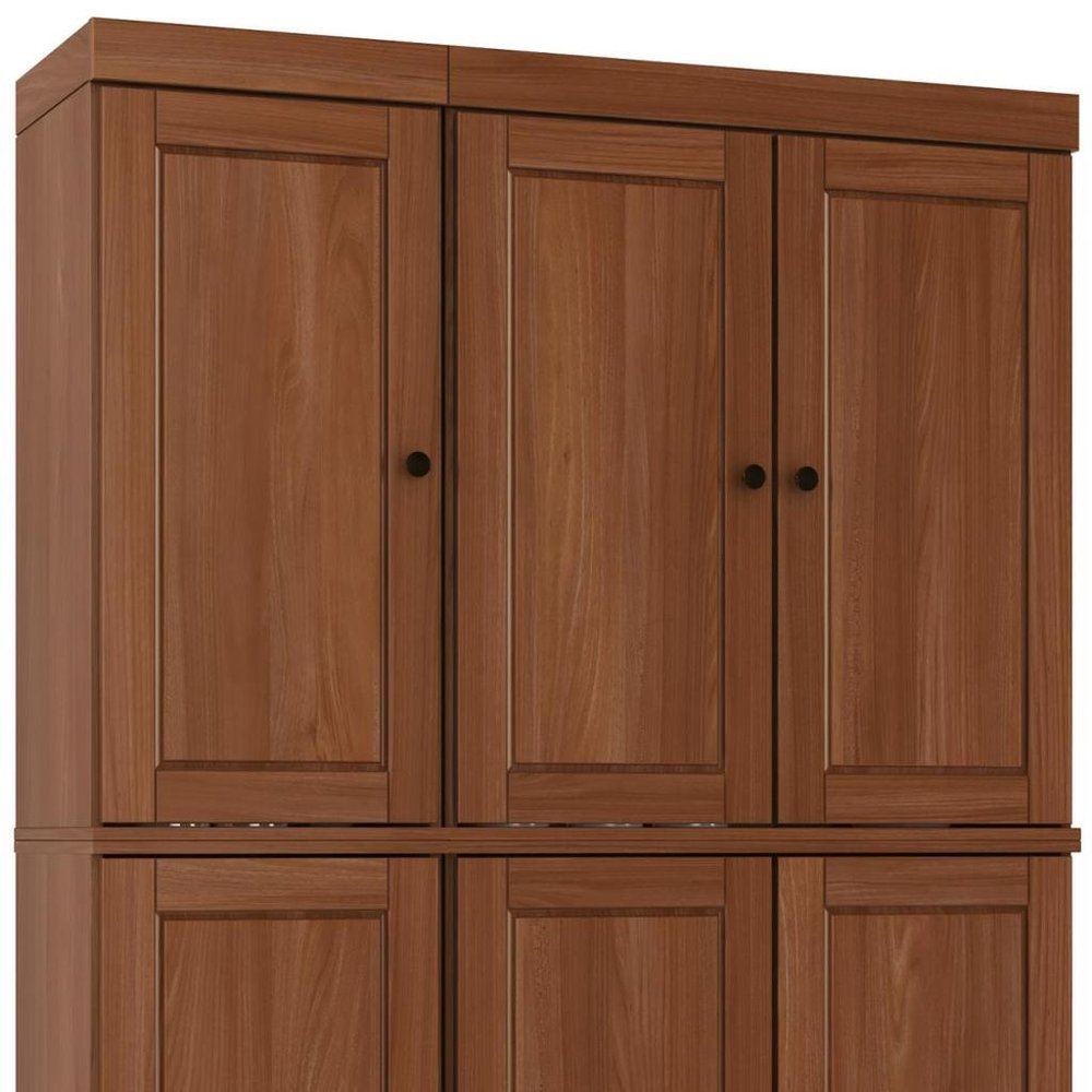 72" Coffee Solid Wood 8 Pantry Or Storage Closet
