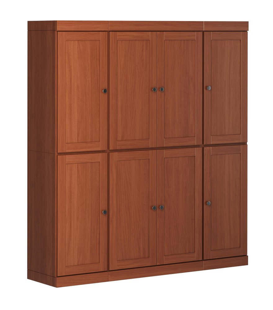 72" Coffee Solid Wood 8 Two Drawer Pantry Or Storage Closet