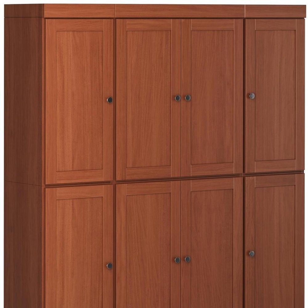 72" Coffee Solid Wood 8 Two Drawer Pantry Or Storage Closet