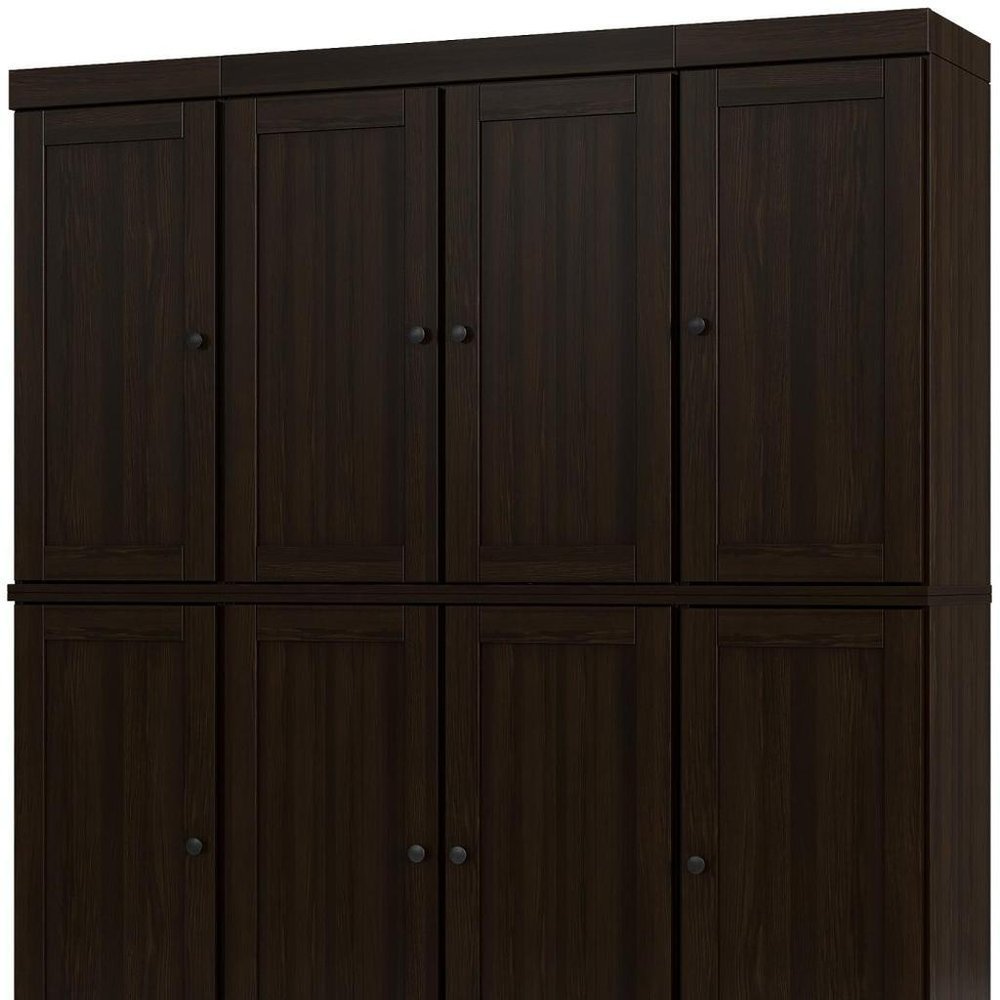72" Espresso Solid Wood 8 Two Drawer Pantry Or Storage Closet