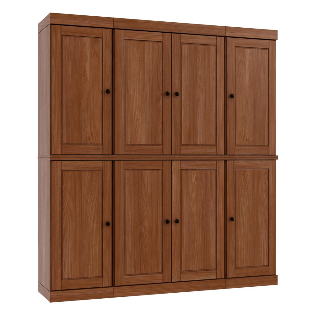 72" Coffee Solid Wood 8 Pantry Or Storage Closet
