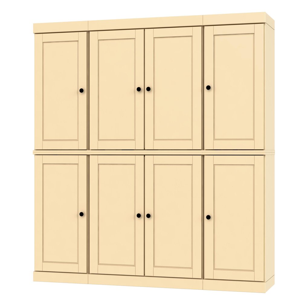 72" Yellow Solid Wood 8 Pantry Or Storage Closet
