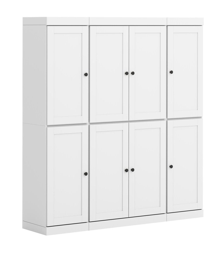 72" White Solid Wood 8 Pantry Or Storage Closet