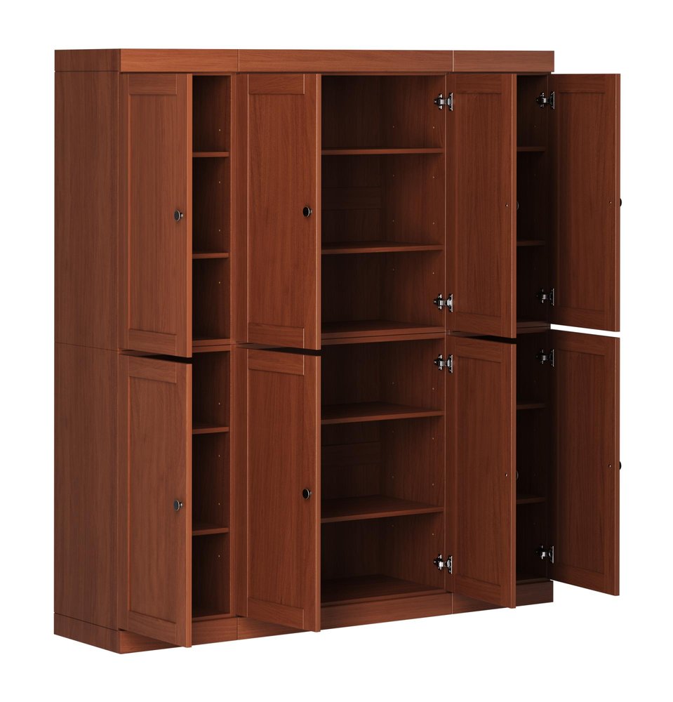 72" Coffee Solid Wood 8 Pantry Or Storage Closet