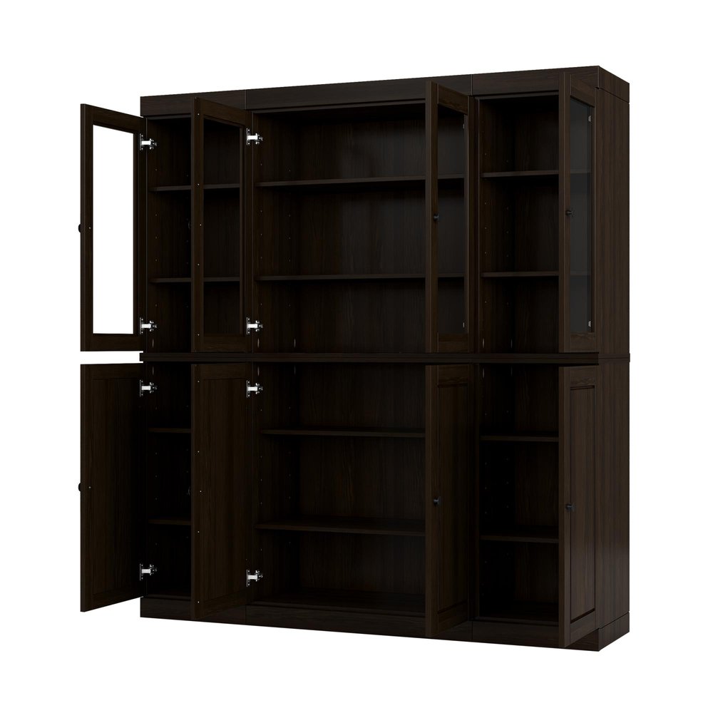 72" Espresso Solid Wood 8 Pantry Or Storage Closet