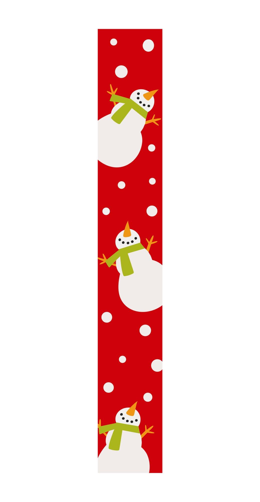 47" Red And White Solid Wood Snowman Porch Sign