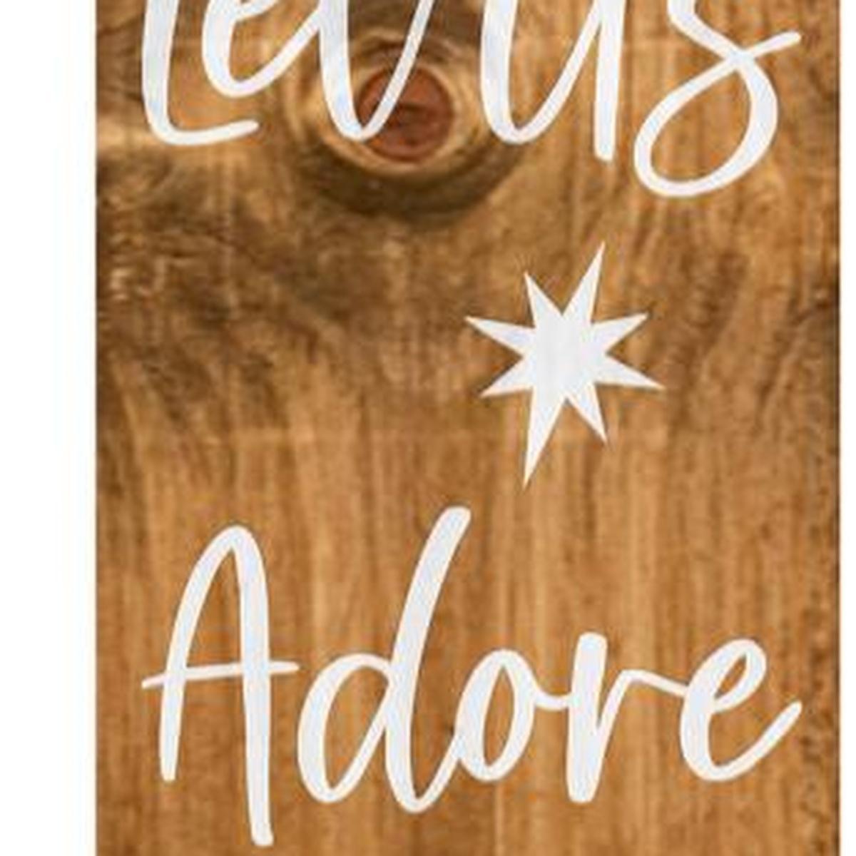 59" Natural And White Solid Wood Christmas Nativity Porch Sign