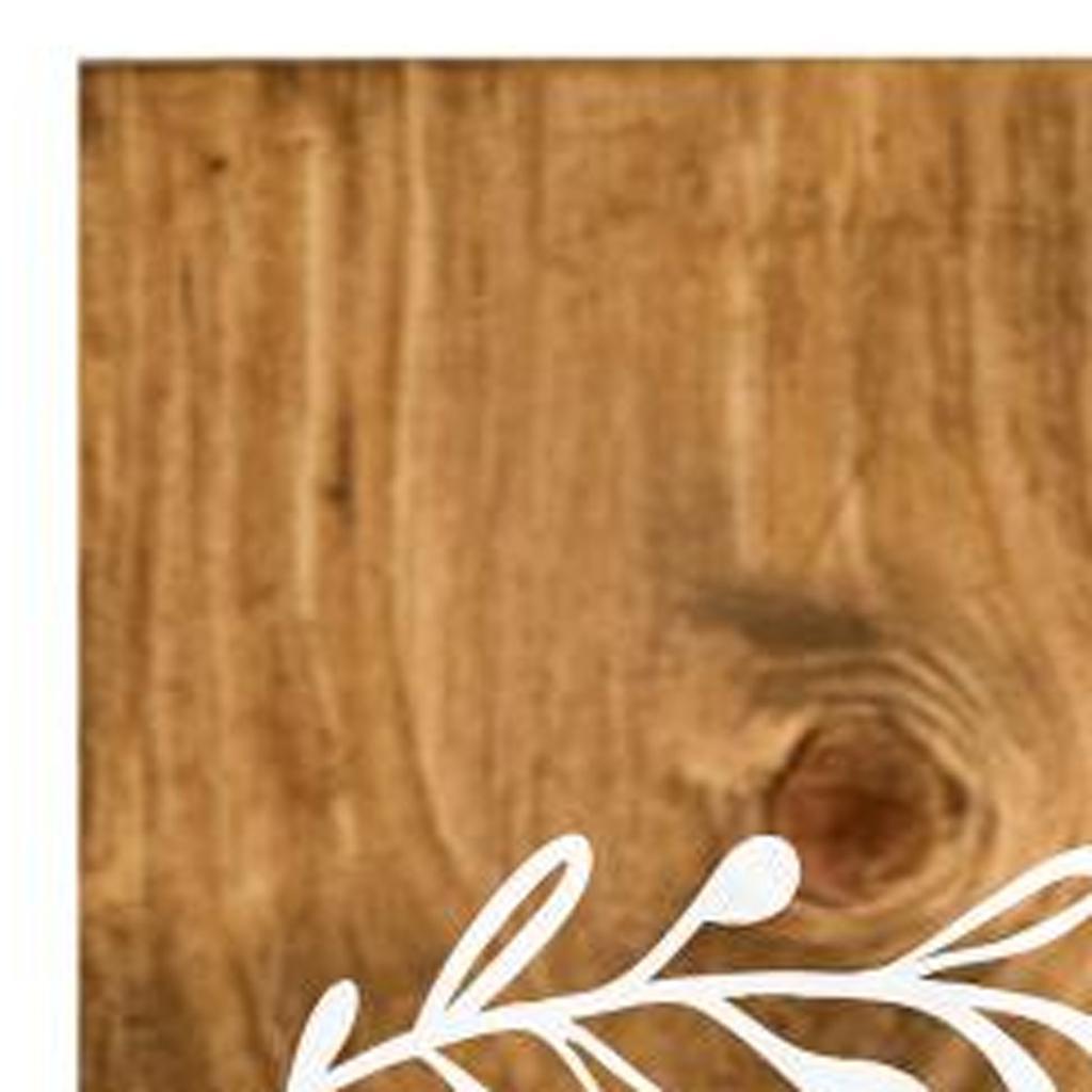 47" Natural And White Solid Wood Home Porch Sign