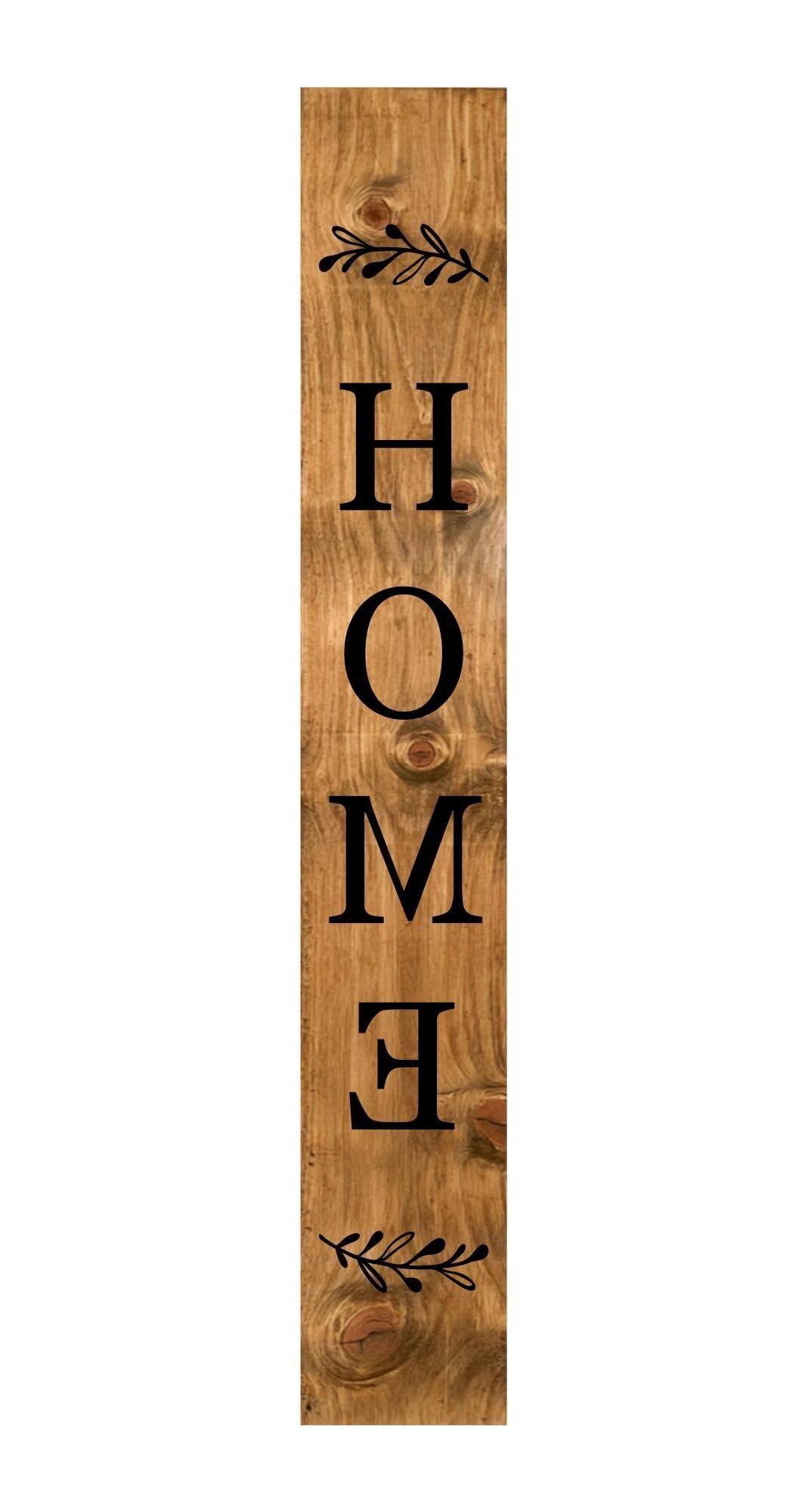 47" Black And Natural Solid Wood Home Porch Sign