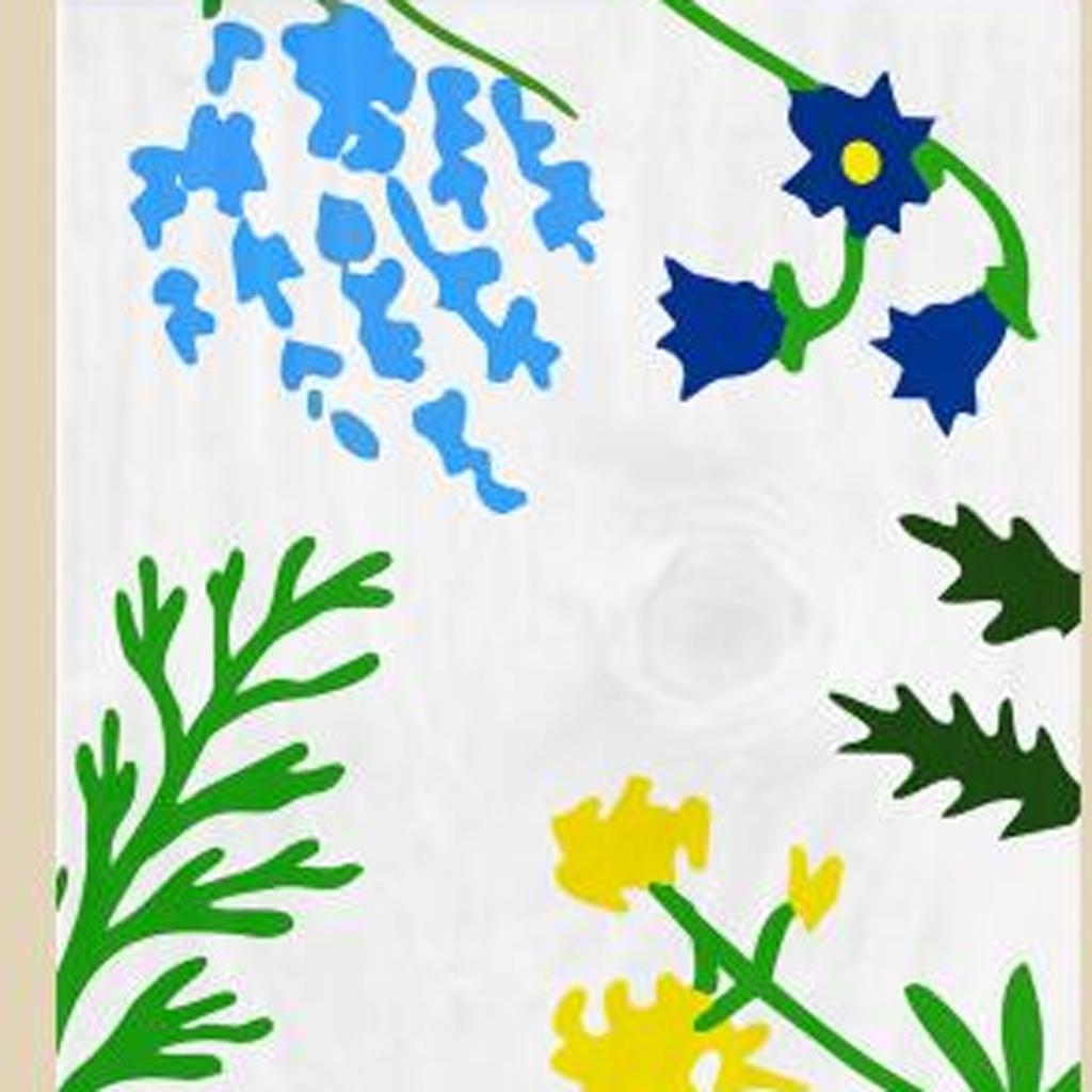 59" White Blue And Green Solid Wood Floral Bouquet Porch Sign