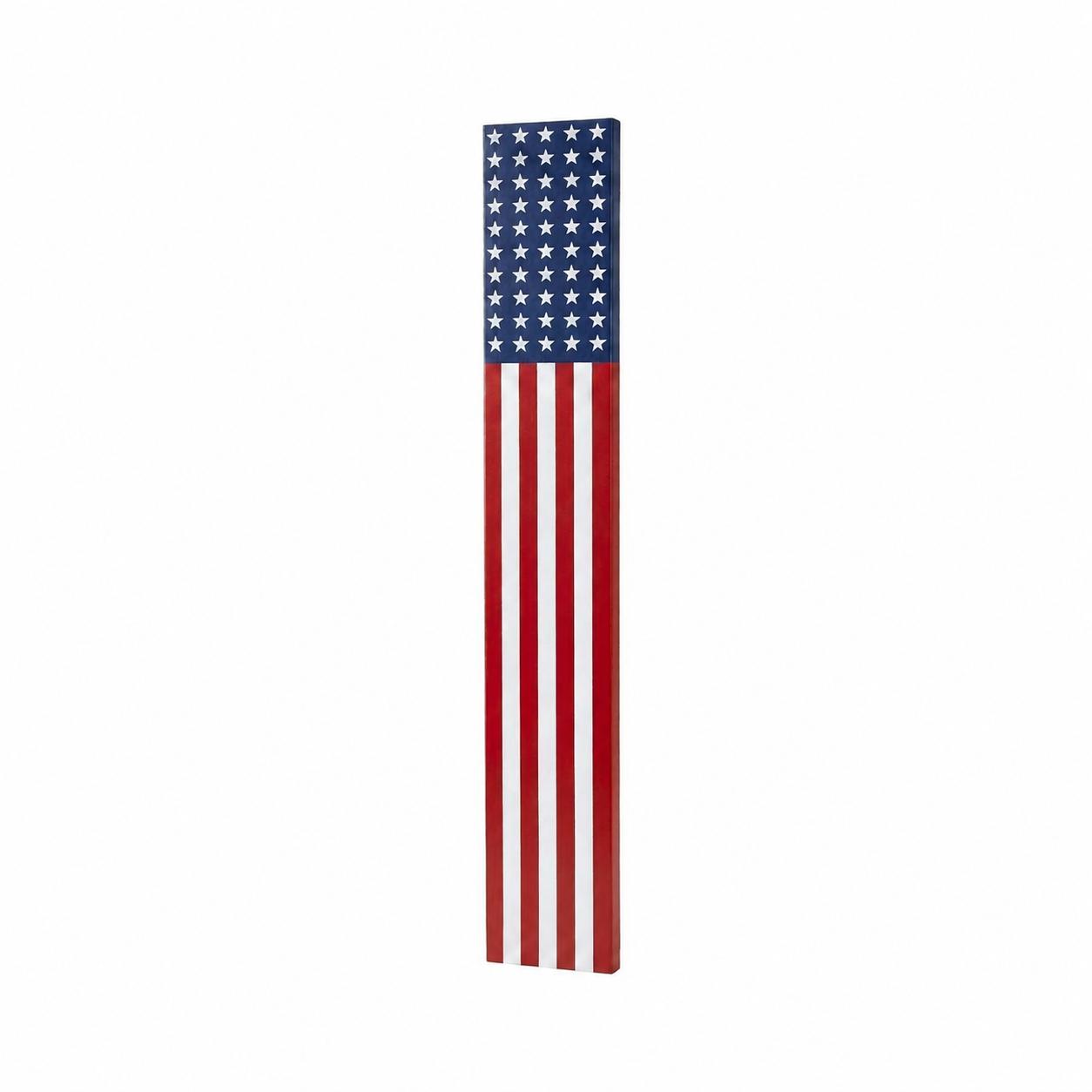 47" Red White And Blue Stars And Stripes Solid Wood Porch Sign