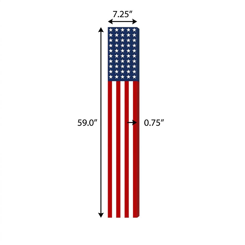 59" Red White And Blue Stars And Stripes Solid Wood Porch Sign