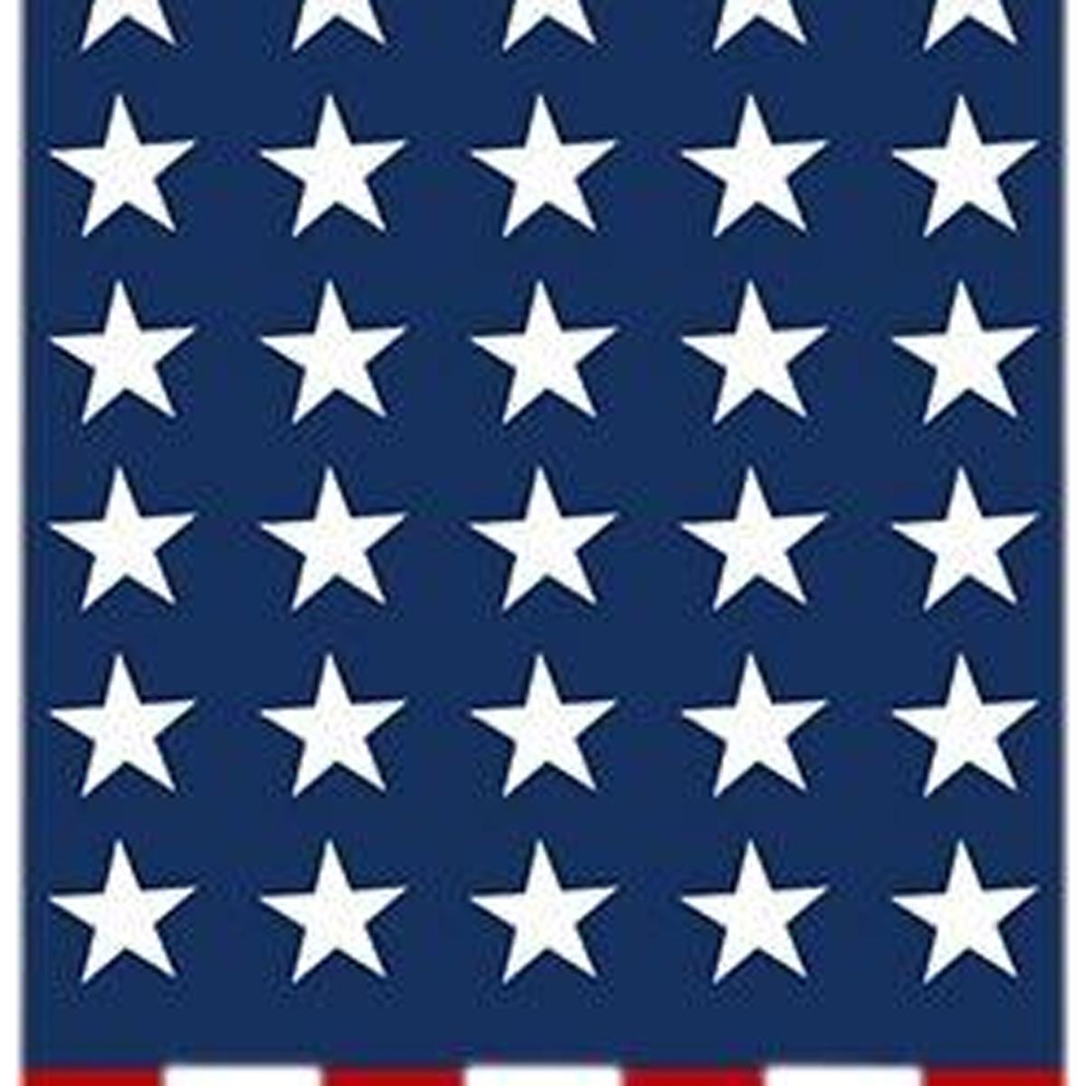 59" Red White And Blue Stars And Stripes Solid Wood Porch Sign