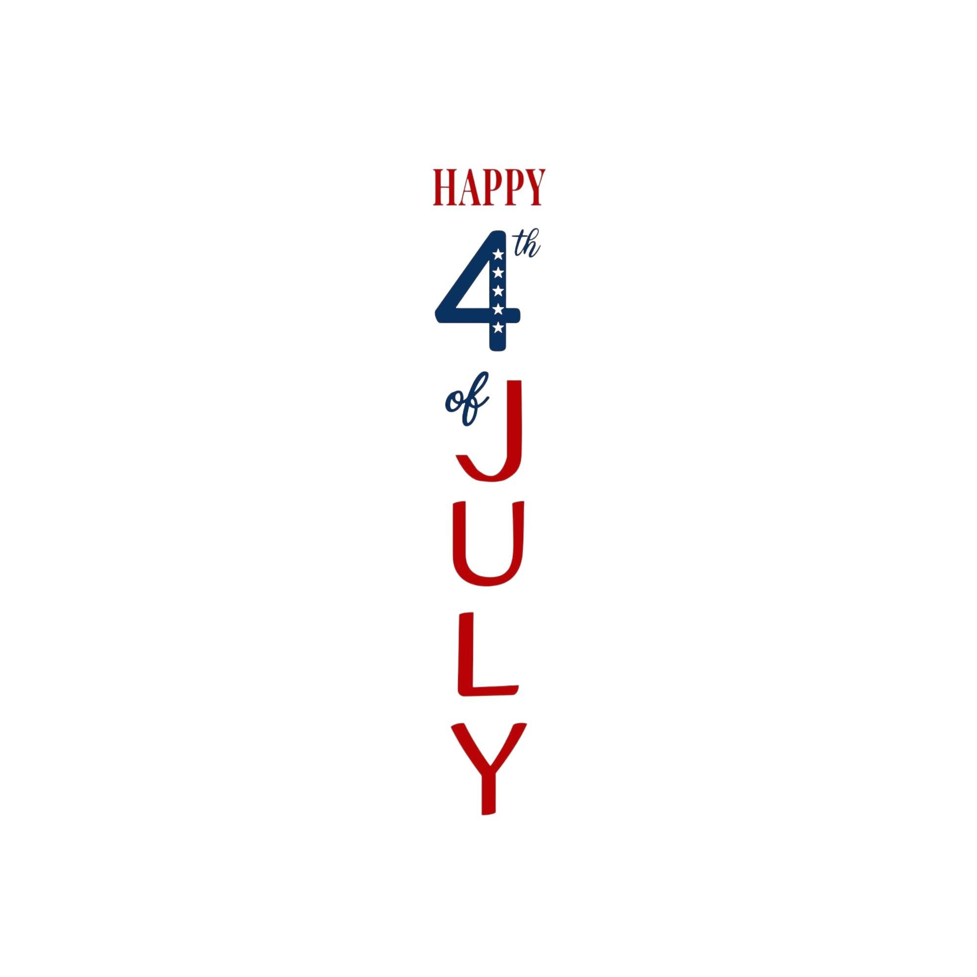 59" Red White And Blue Solid Wood Happy July 4th Porch Sign