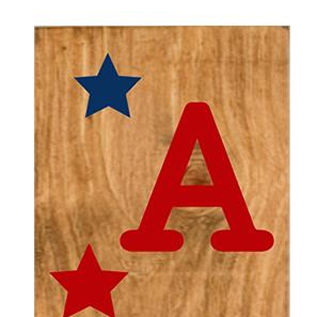 47" Natural Red And Blue Solid Wood God Bless America Porch Sign