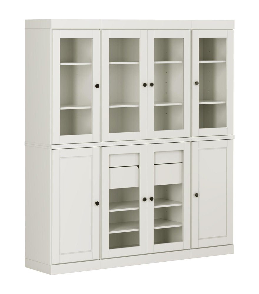 72" Off White Solid Wood 8 Two Drawer Pantry Or Storage Closet