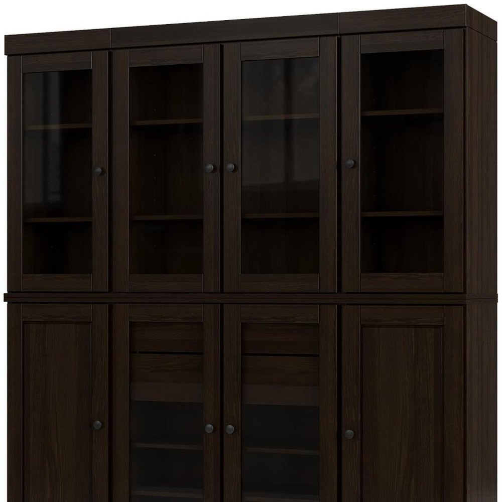 72" Espresso Solid Wood 8 Two Drawer Pantry Or Storage Closet
