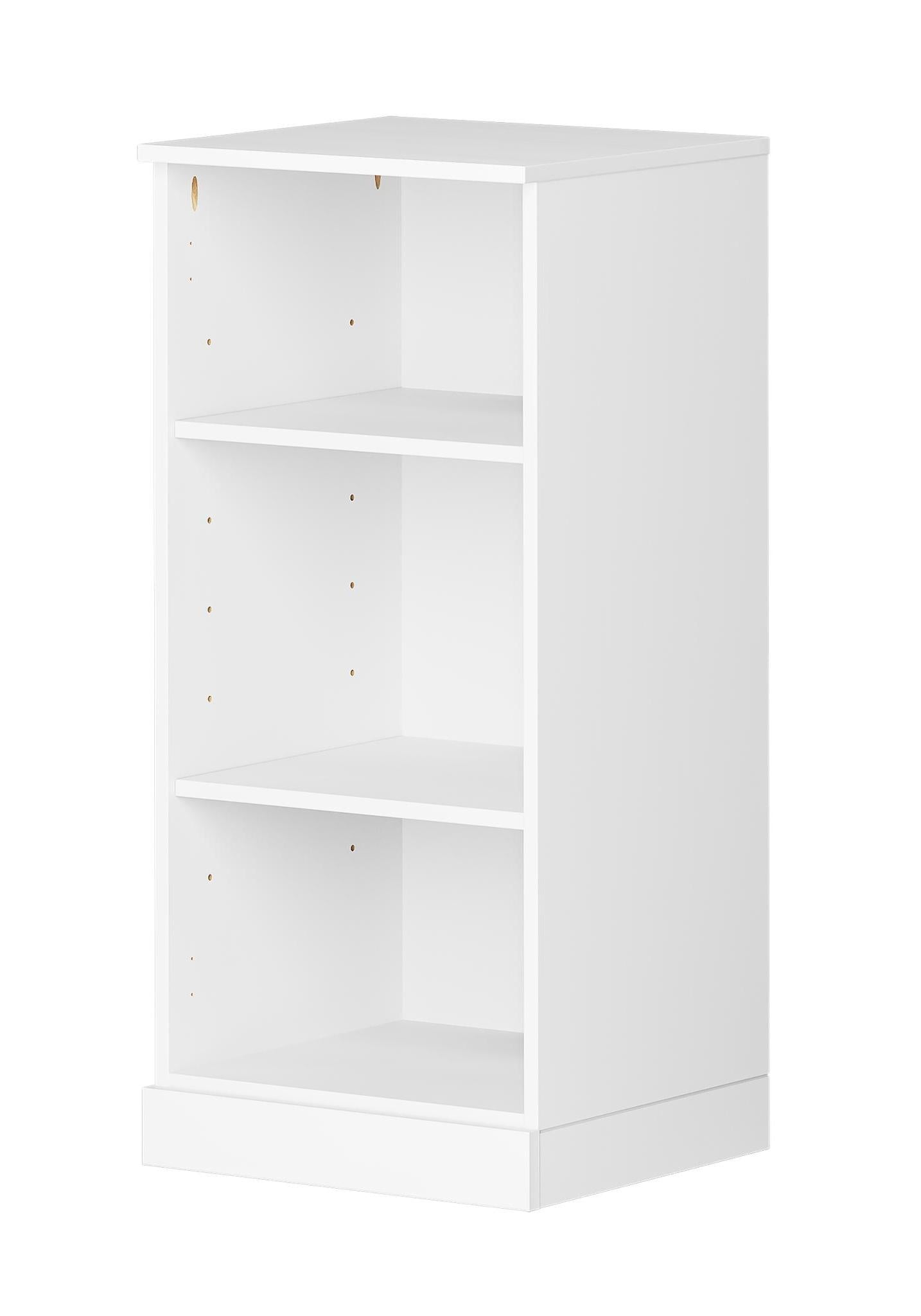 36" White Solid Wood Adjustable Three Tier Library Bookcase