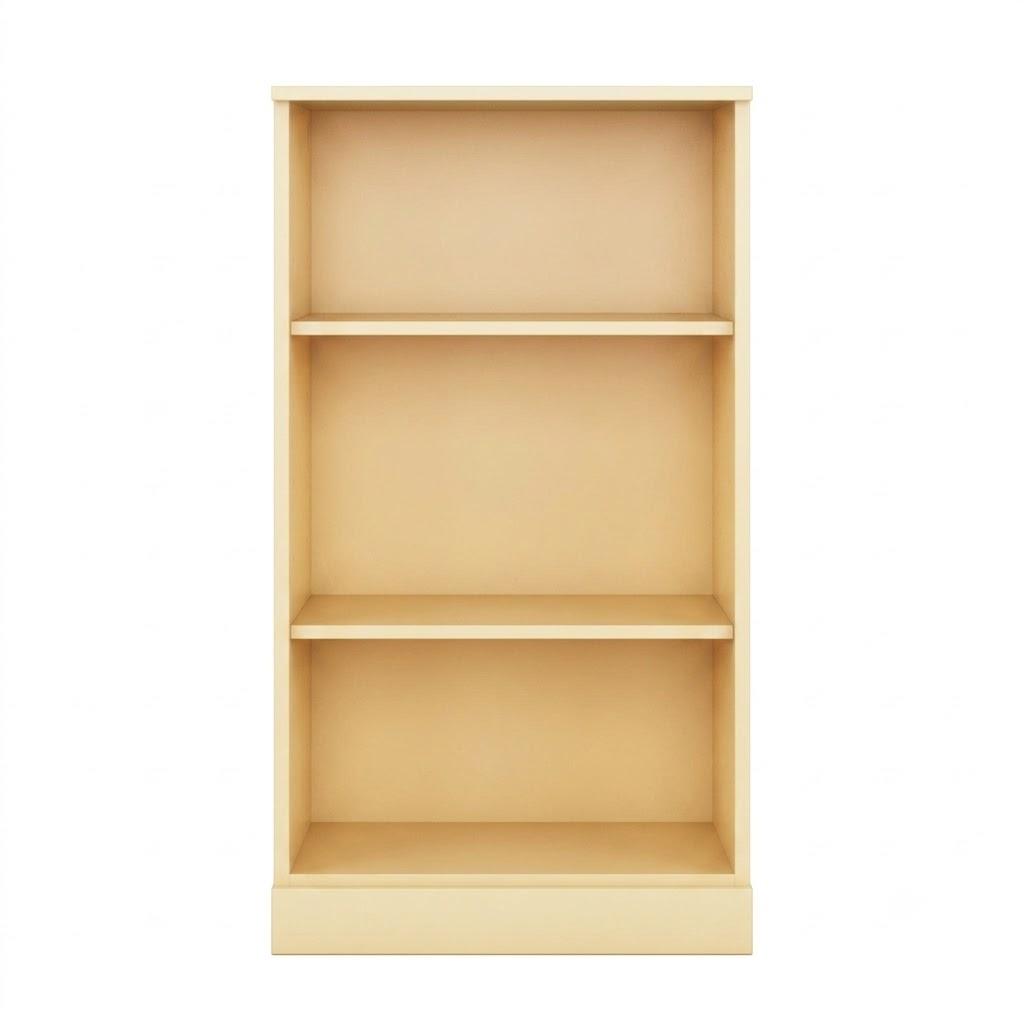 36" Yellow Solid Wood Adjustable Three Tier Library Bookcase