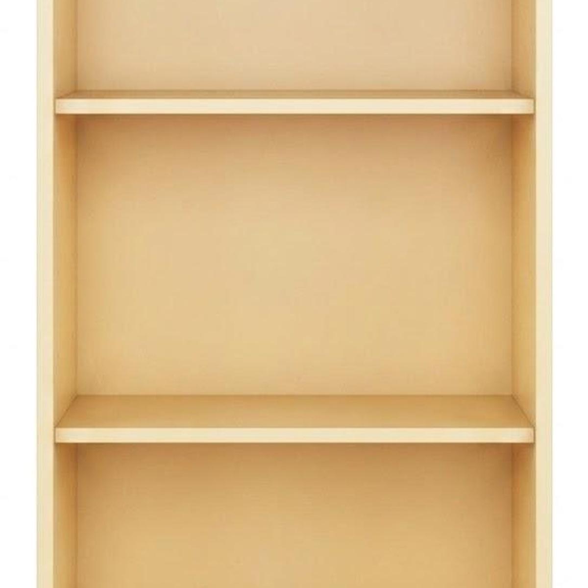 36" Yellow Solid Wood Adjustable Three Tier Library Bookcase