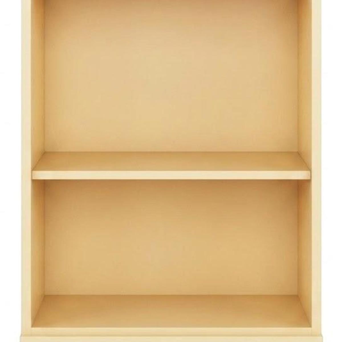 36" Yellow Solid Wood Adjustable Three Tier Library Bookcase