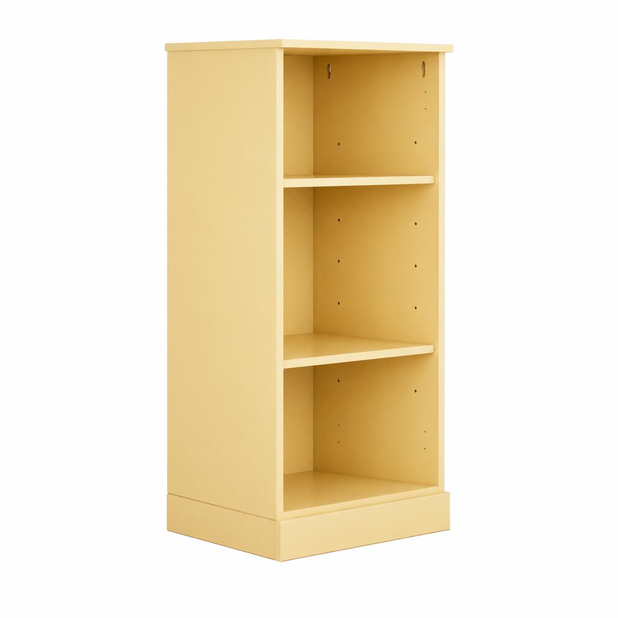36" Yellow Solid Wood Adjustable Three Tier Library Bookcase