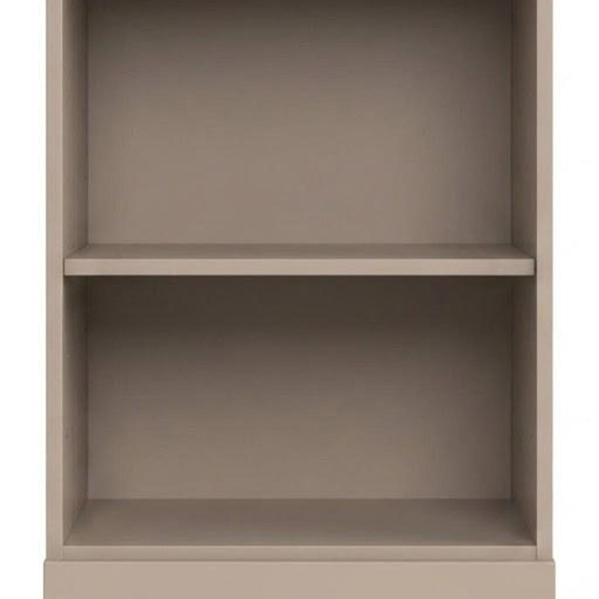 36" Beige Solid Wood Adjustable Three Tier Library Bookcase