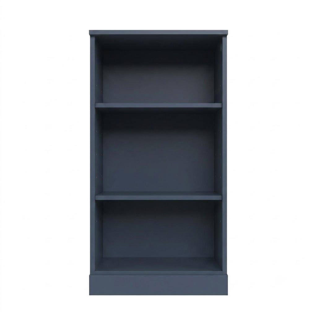 36" French Blue Solid Wood Adjustable Three Tier Library Bookcase