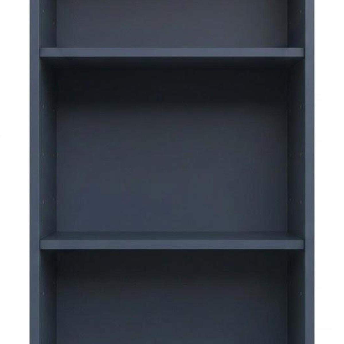 36" French Blue Solid Wood Adjustable Three Tier Library Bookcase