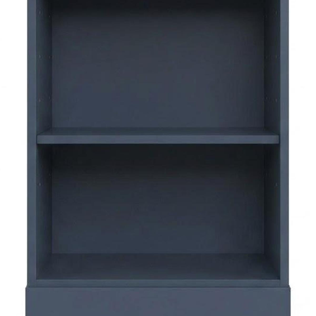 36" French Blue Solid Wood Adjustable Three Tier Library Bookcase